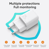 شاحن جوي روم PD صغير ذكي سريع بقدرة 25 واط مع كابل USB-C - أسود