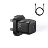 شاحن جوي روم PD صغير ذكي سريع بقدرة 25 واط مع كابل USB-C - أسود