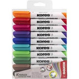 KORES WHITE BOARD MARKER ROUND TIP SET/10