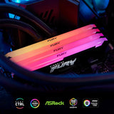 مجموعة ذاكرة Kingston 32GB (2x16GB) DDR4 3200Mhz Fury Beast RGB لأجهزة الكمبيوتر المكتبية (KF432C16BBAK2/32)