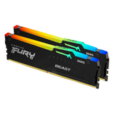 Kingston 64GB DDR5 6000MHz Fury Beast RGB Desktop RAM Kit CL36, (32GB x2) Black