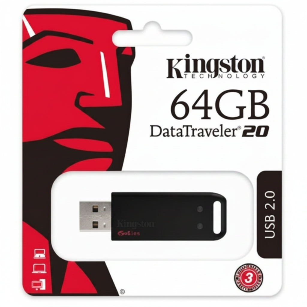 Kingston 64Gb Datatraveler20 Usb 2.0 Flash Drive - Dt20-Usb Drive-Kingston-Star Light Kuwait
