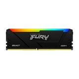 ذاكرة Kingston Fury Beast RGB بسعة 8 جيجابايت من نوع DDR4 بتردد 3200 ميجاهرتز لأجهزة الكمبيوتر المكتبية | KF432C16BB2A/8