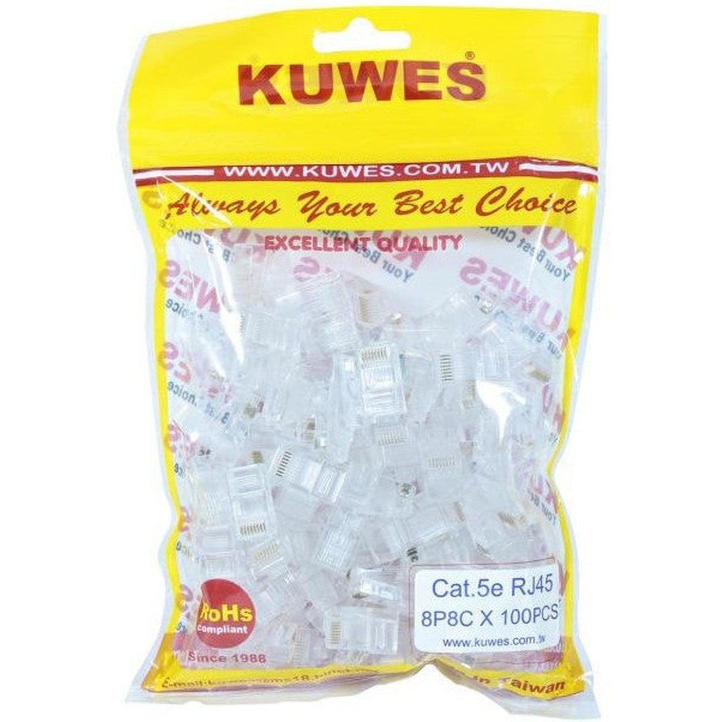 Kuwes Cat5 Rj45 Connectors Pack Of 25Pc-Network Tools Accessories-Kuwes-Star Light Kuwait