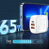 LDNIO 65W GaN Super Fast Charger with Lightning Cable - A3511Q-IP