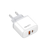 شاحن جداري سريع LDNIO A2526C - 45 واط / USB-A / Type-C / أبيض