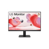 شاشة LG 24MR400-B مقاس 23.8 بوصة بتقنية IPS ودقة FHD بدون حواف، معدل تحديث 100 هرتز، تغطية 99% من نطاق ألوان sRGB، تدعم منافذ VGA وHDMI، مزودة بكابل HDMI، قابلة للتركيب على الحائط.