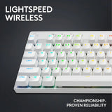 Logitech G PRO X TKL LIGHTSPEED Wireless Gaming Keyboard, GX Brown Tactile, White