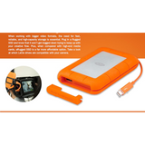 قرص صلب خارجي LaCie Rugged محمول - سعة 2 تيرابايت / سرعة نقل بيانات 5.0 جيجابت في الثانية / منفذ USB 3.1 من الجيل الأول / منفذ USB-C