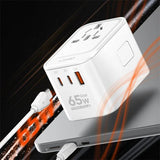محول سفر Ldnio Z6 بثلاثة منافذ USB وقوة 65 واط بتقنية GaN
