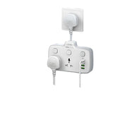 موزع طاقة Ldnio مزود بمقبس USB - ثنائي الاتجاه / USB-A / USB-C / أبيض