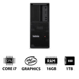Lenovo ThinkStation P3 Tower - i7-14700 2.1GHz / 20-Cores / 16GB / 1TB (NVMe M.2 SSD) / Win 11 Pro / 3YW - Workstation