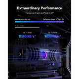 محرك أقراص ليكسار NM1090 NVMe SSD بسعة 1 تيرابايت مع مشتت حراري من الجيل الخامس، سرعة نقل بيانات تصل إلى 11500 ميجابايت/ثانية، رقم الموديل: LNM1090001T-RNANG