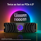 محرك أقراص ليكسار NM1090 NVMe SSD بسعة 2 تيرابايت مع مشتت حراري من الجيل الخامس، سرعة نقل بيانات تصل إلى 1200 ميجابايت/ثانية، رقم الموديل: LNM1090002T-RNANG