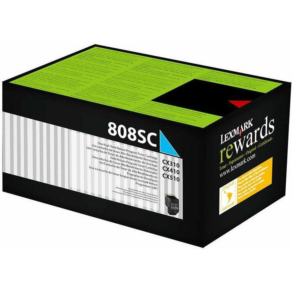 Lexmark 808Sc Cyan Toner Cartridge-Inks And Toners-Lexmark-Star Light Kuwait
