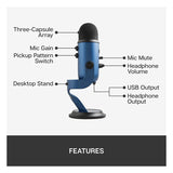 ميكروفون لوجيتك بلو ييتي USB - USB / أزرق داكن
