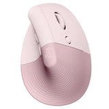 Logitech Lift Vertical Ergonomic Bluetooth/Wireless Mouse, Up to 2 Years Battery Life, For PC & Mac - Pink