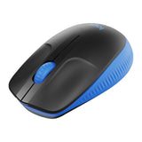 Logitech M190 Wireless Mouse Full Size, Black/Blue
