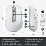 ماوس بلوتوث Logitech MX Anywhere 3s - رمادي فاتح