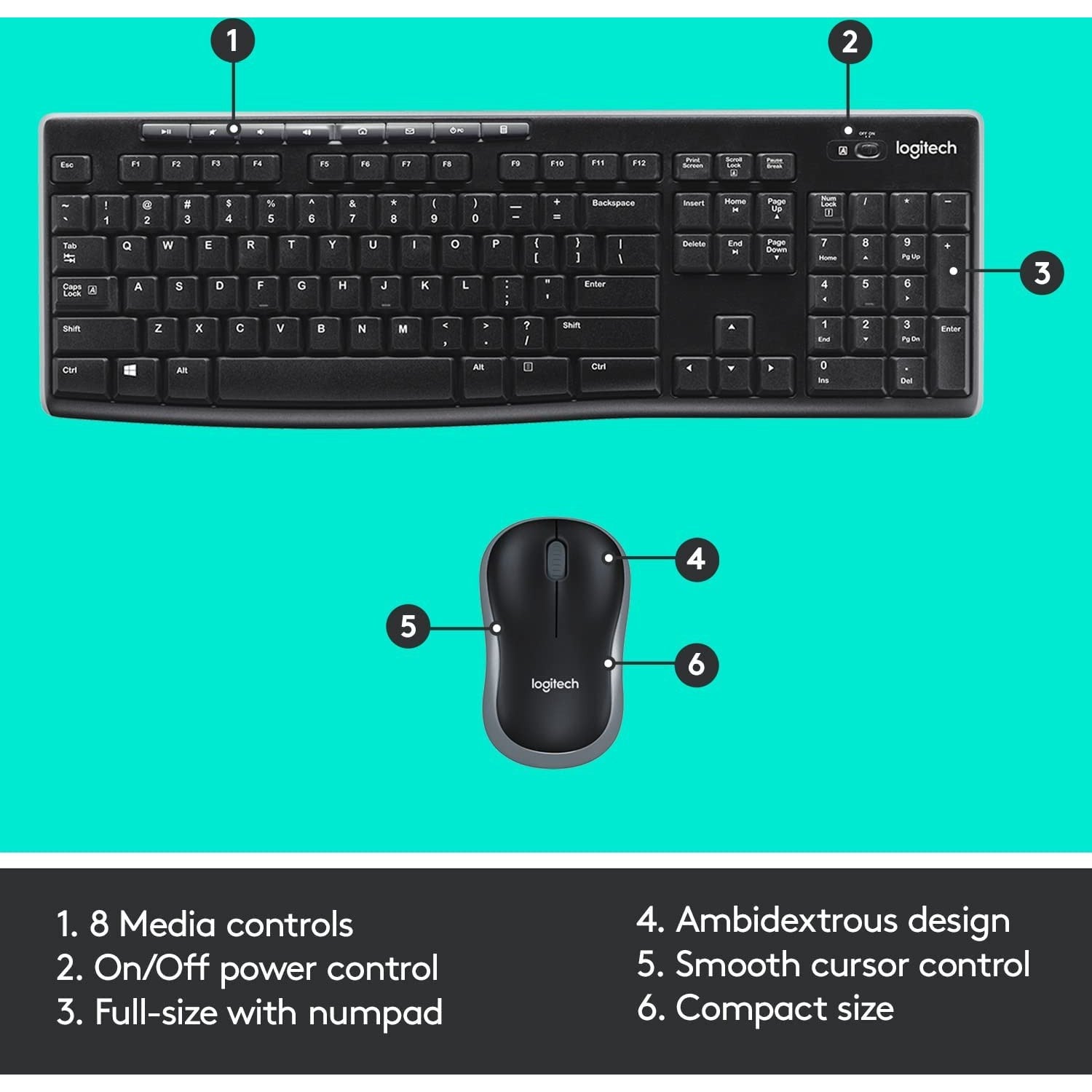 Logitech Mk270 Wireless Keyboard And Mouse Combo-Keyboard Mouse-Logitech-Star Light Kuwait