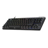 لوحة مفاتيح Logitech Pro X TKL مزودة بمفتاح تشغيل سريع، وإضاءة مدمجة، وتحكم بالأزرار، ومعدل استجابة 1 مللي ثانية، ومفتاح تناظري مغناطيسي - أسود
