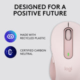 ماوس لاسلكي بتقنية بلوتوث Logitech Signature M650 (مقاس صغير/متوسط) - وردي