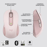 ماوس لاسلكي بتقنية بلوتوث Logitech Signature M650 (مقاس صغير/متوسط) - وردي