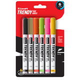 Luxor- Trendy 6 Assorted Paint Markers Extra Fine Tip
