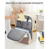 MATEIN Flap Backpack for Women with Lunch Box Vintage Laptop Backpack Beige