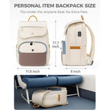 MATEIN Flap Backpack for Women with Lunch Box Vintage Laptop Backpack Beige