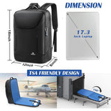 MATEIN Waterproof Laptop Backpack 17 Inch Anti Theft Business Backpack with Lock & USB Charging Port