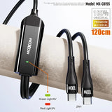 MOXOM 2023 Hot Selling 2 in1 usb-c 100w Pd Charging Data Cable LED Display Type C Charging for USB C Laptop