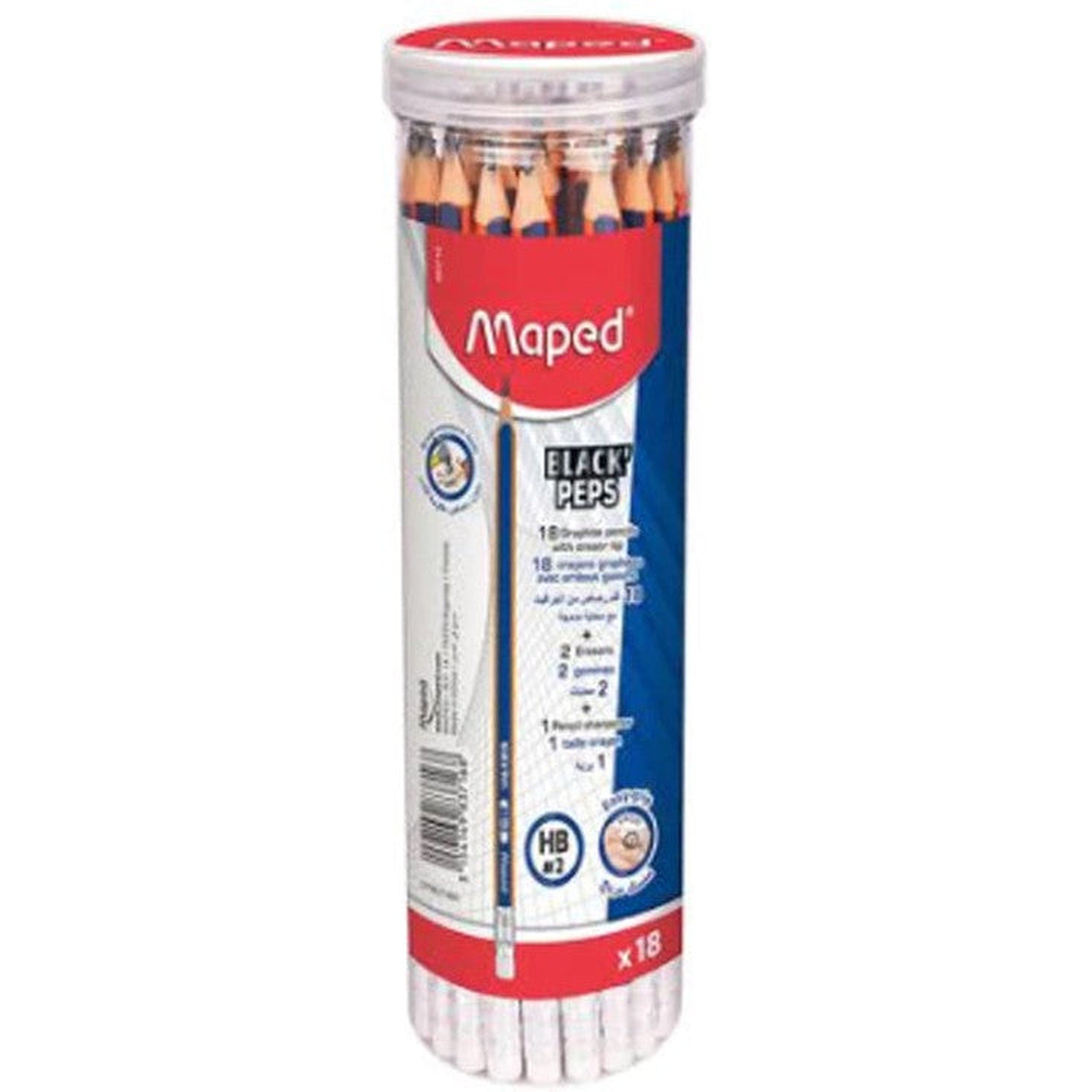 Maped Black Peps Tube + Sharpener + Eraser-Art Sets And Material-Maped-Star Light Kuwait