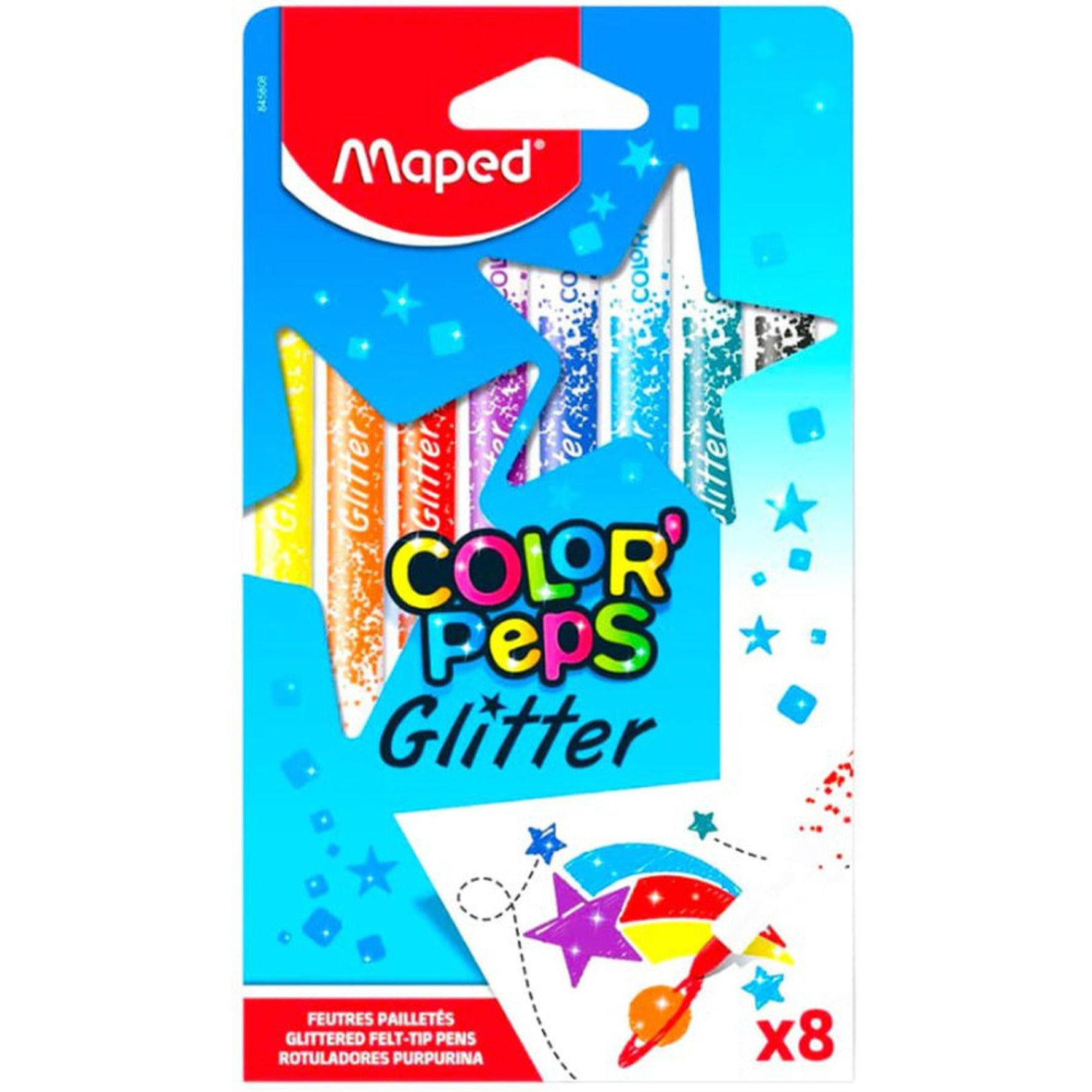 Maped Colorpeps Glitter 8 Colors-Art And Crafts-Maped-Star Light Kuwait