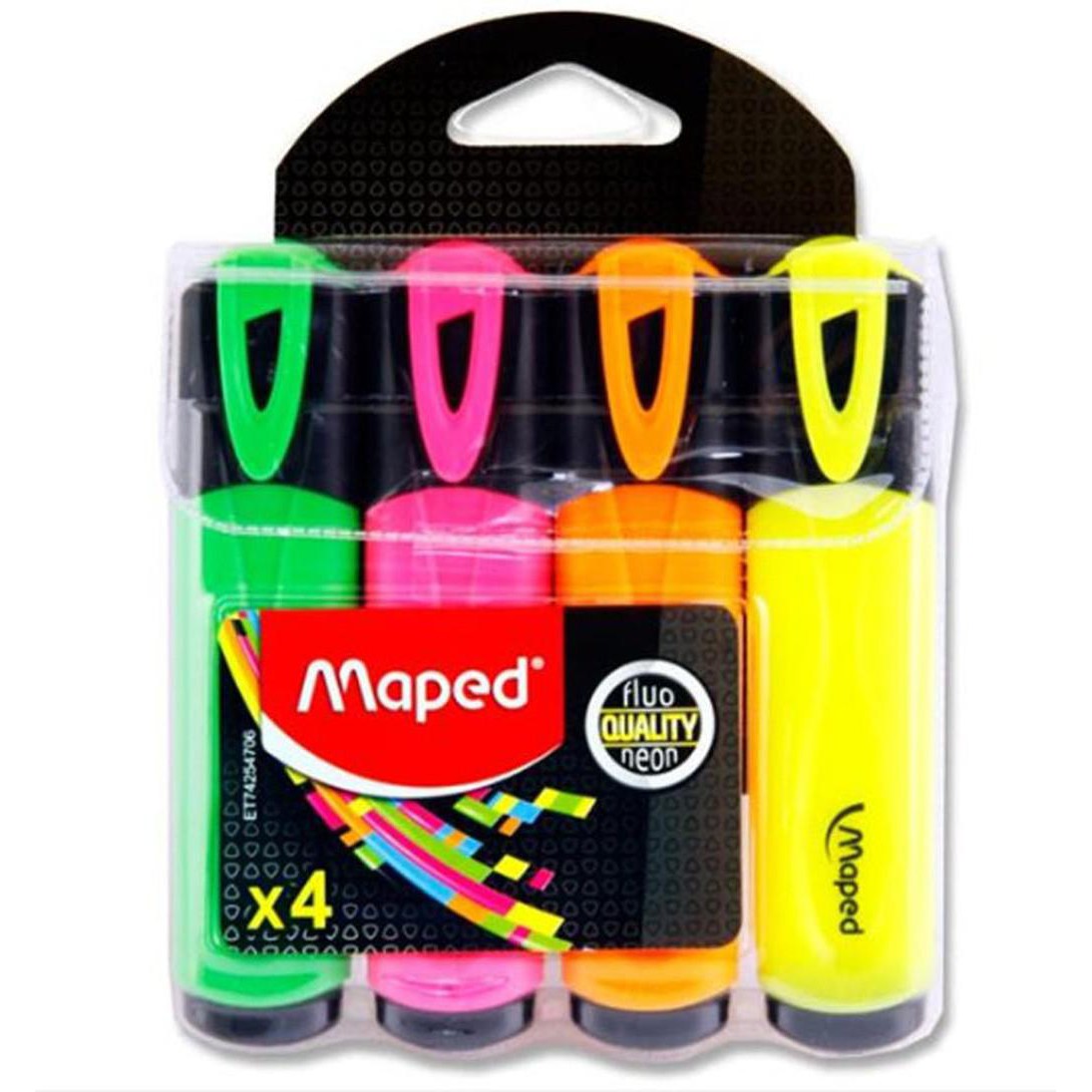 Maped Fluo Quality Neon Highlighters Markers Ergo 4 Pack-Pens-Maped-Star Light Kuwait