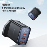 Mcdodo 30W 3-Port Digital Display Fast Charger