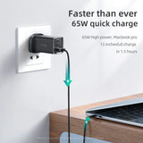 Mcdodo CH-1552 GaN 5 Mini Fast Charger With Cable – 65W / Type-C / Black