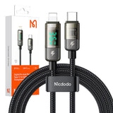 Mcdodo USB-C to Lightning Cable – 36W, 1.2M, Auto Power-Off - Black