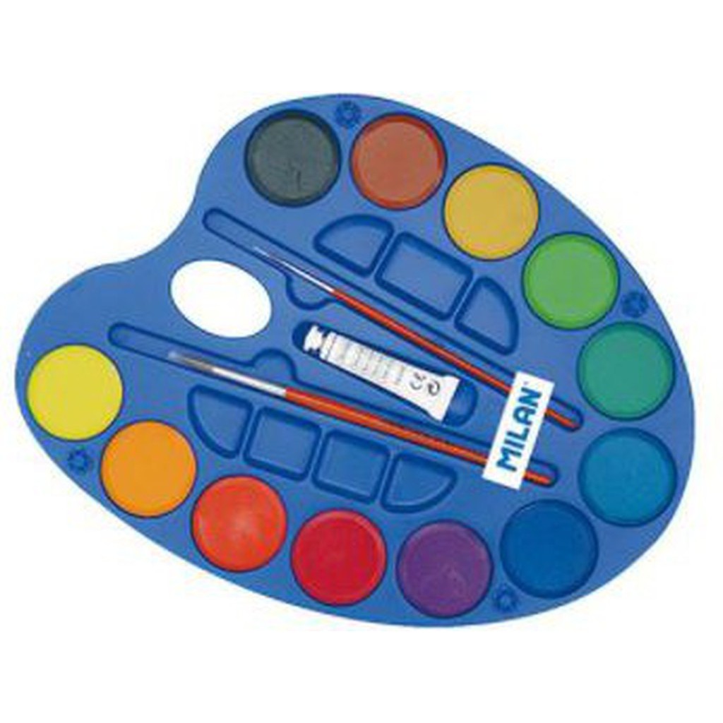 Milan Palette Of 12 Water Colour Discs-School Supplies-Milan-Star Light Kuwait