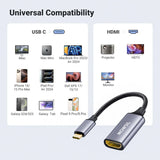 Mowsil USB-C to HDMI Adapter 4K@60Hz Aluminum Alloy High-Speed Converter for MacBook Laptop & iPad