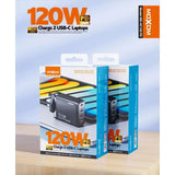 Moxom PD 120W Charge 2 Usb-c Laptops PD GaN 4Ports Fast Charger Support Laptop Tablet Phone Uk Plug