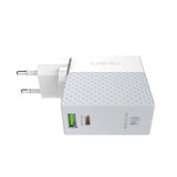 شاحن جداري سريع LDNIO A2620C - 65 واط / USB-A / Type-C / أبيض