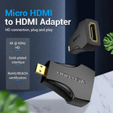 Vention Micro HDMI to HDMI Adapter Black