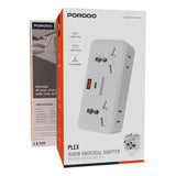Porodo Plex Universal Inverter - 6 Way / USB-C / USB-A / 1500W /White