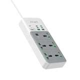 PAWA Universal Power Strip With Timer - 5 Way / USB-A / USB-C / White