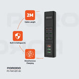 Porodo Multi-Port USB Charging HUB - 85W / Black