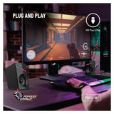 Porodo Gaming Gaming Stereo Wired Speakers Volume Knob Control - 1.1M / 3.5mm Aux / USB - Black