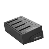 قاعدة توصيل أقراص صلبة ORICO مقاس 2.5 / 3.5 بوصة، 4 فتحات USB3.0، تدعم نسخ الأقراص الصلبة من 1 إلى 3
