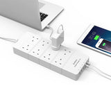 واقي التيار المتردد من أوريكو بـ 8 منافذ مع 5 منافذ شحن USB - أبيض