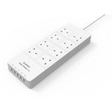 واقي التيار المتردد من أوريكو بـ 8 منافذ مع 5 منافذ شحن USB - أبيض
